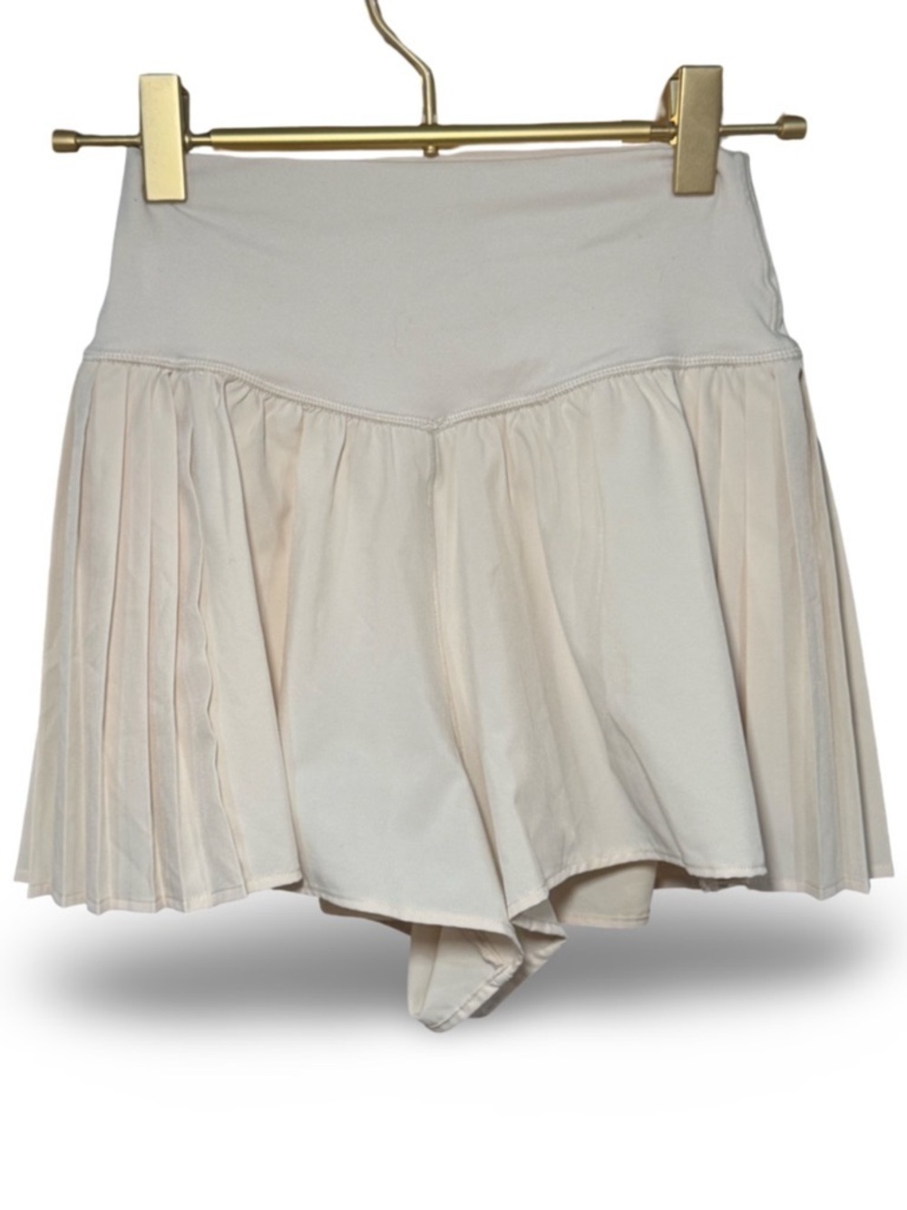 aerie Cream Pleated Skort with High Waist - Picture 2 of 4